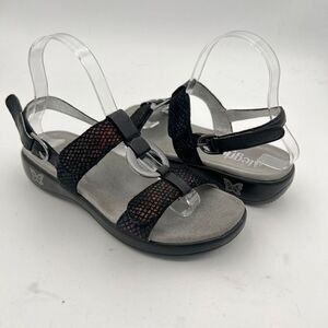 Alegria Sandal Womens 38 US 8/8.5 Julie Metallic Multi Colored Black